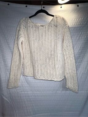Esprit Open-Weave Cream Scoop Neck Sweater
